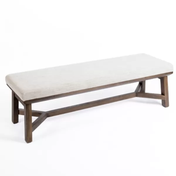 Benches & Ottomans-Kirkland's Home Randi Upholstered Bench Ivory