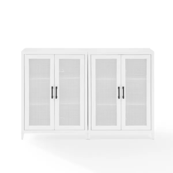 Tv Stands & Media Consoles-Kirkland's Home Rattan 4-Doors Wood Cabinet White