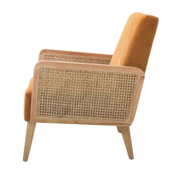 Accent Chairs-Kirkland's Home Rattan Accent Chair Yellow