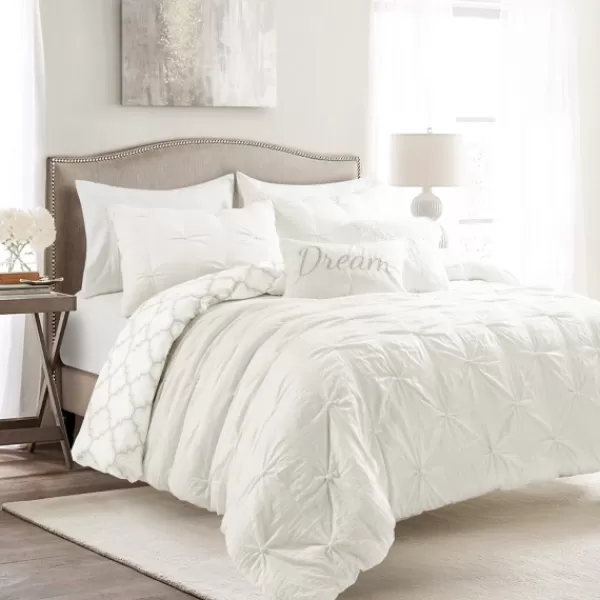 Comforters-Kirkland's Home Ravello Tuck 7-Pc. King Comforter Set White