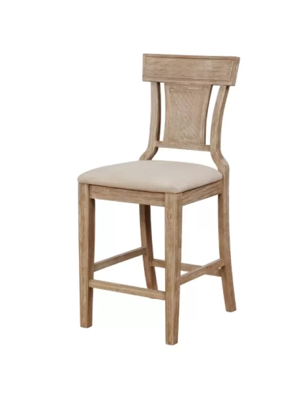 Bar Stools & Counter Height Stools-Kirkland's Home Ray With Gray Wash Finish Counter Stool Brown