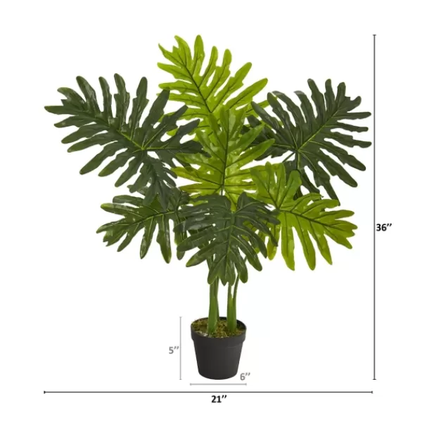 Trees & Topiaries-Kirkland's Home Real Touch Potted Tree Philodendron, 36 In.