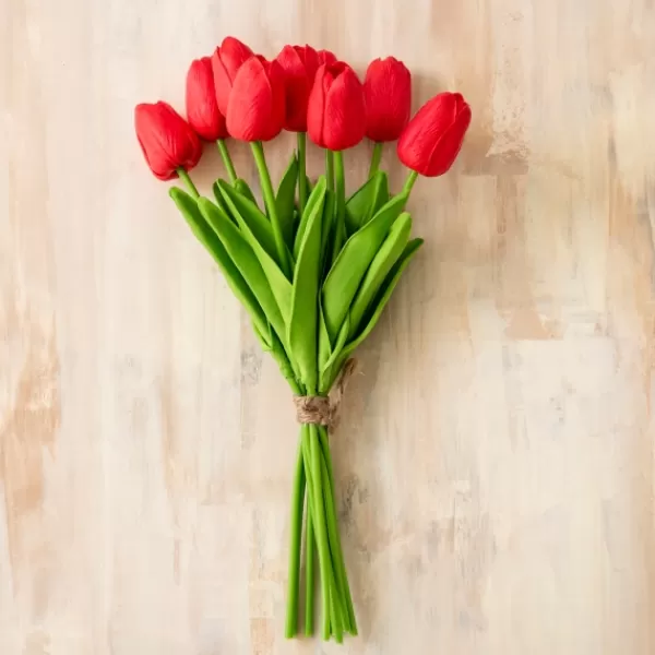 Stems & Bouquets-Kirkland's Home Real Touch Tulip Bouquet Red