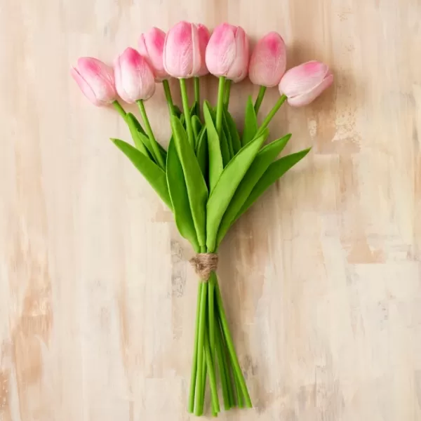 Stems & Bouquets-Kirkland's Home Real Touch Tulip Bouquet Pink