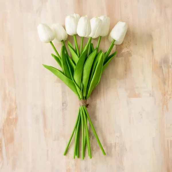 Stems & Bouquets-Kirkland's Home Real Touch Tulip Bouquet White