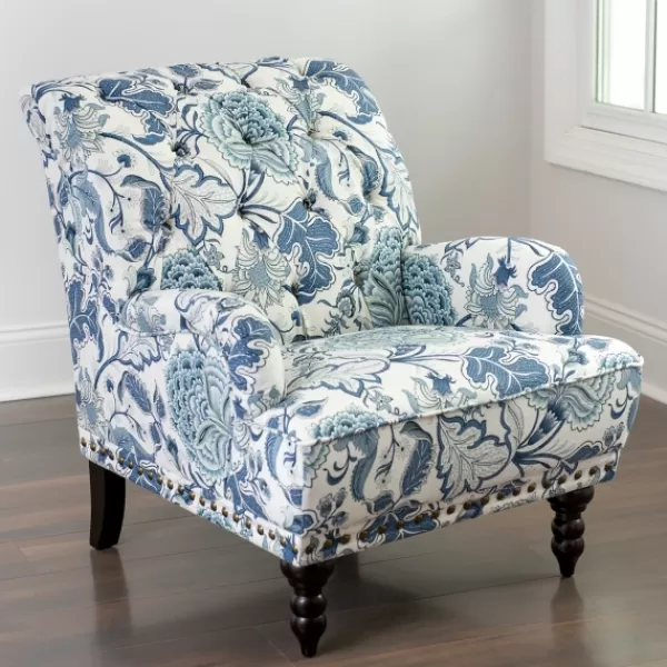 Accent Chairs-Kirkland's Home Rebecca Tufted Accent Chair Blue