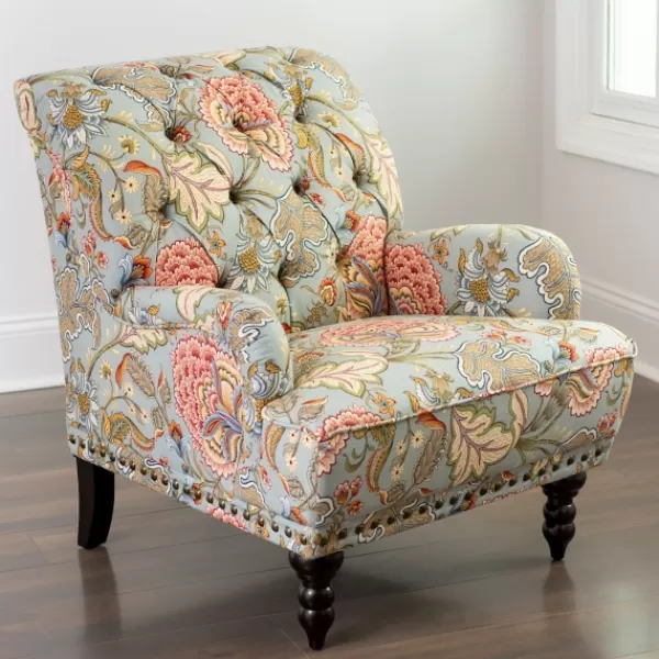 Accent Chairs-Kirkland's Home Rebecca Tufted Accent Chair Green