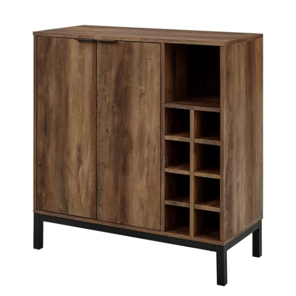 Cabinets & Sideboards-Kirkland's Home Reclaimed Wood Industrial Bar Cabinet Brown