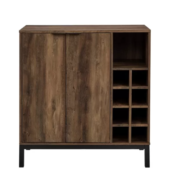 Cabinets & Sideboards-Kirkland's Home Reclaimed Wood Industrial Bar Cabinet Brown