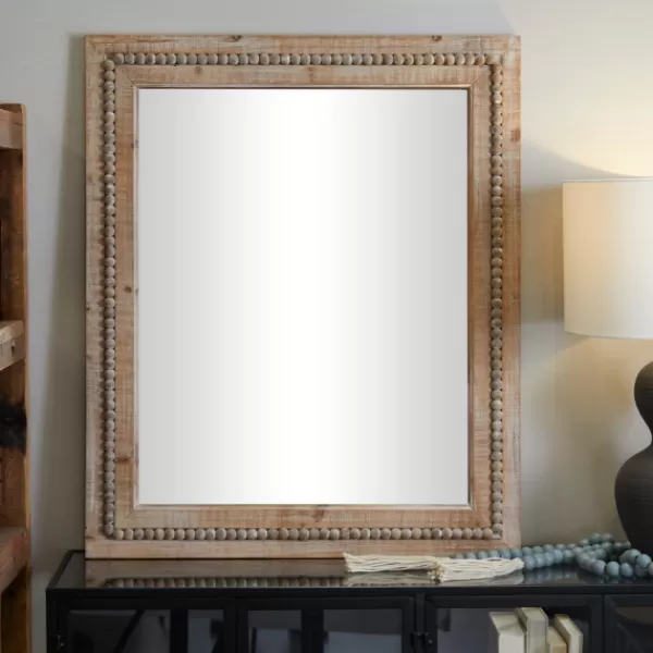 Decorative Mirrors-Kirkland's Home Rectangle Distressed Beaded Wall Mirror