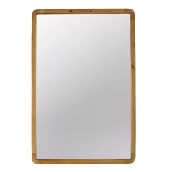 Decorative Mirrors-Kirkland's Home Rectangle Light Brown Wood Wall Mirror