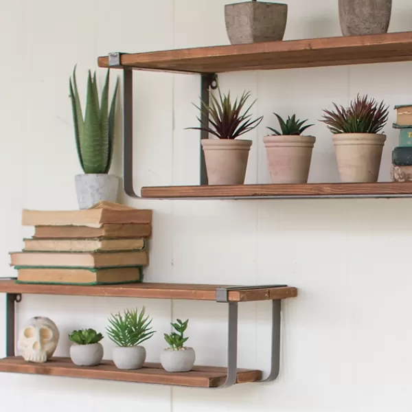 Shelves-Kirkland's Home Recycled Wood And Metal Shelves, Set Of 2