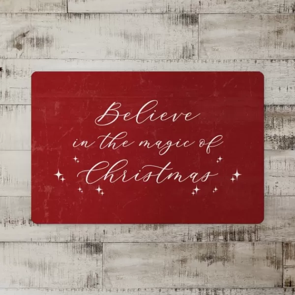 Kitchen & Floor Mats-Kirkland's Home Red Believe In The Magic Of Christmas Floor Mat Red/White