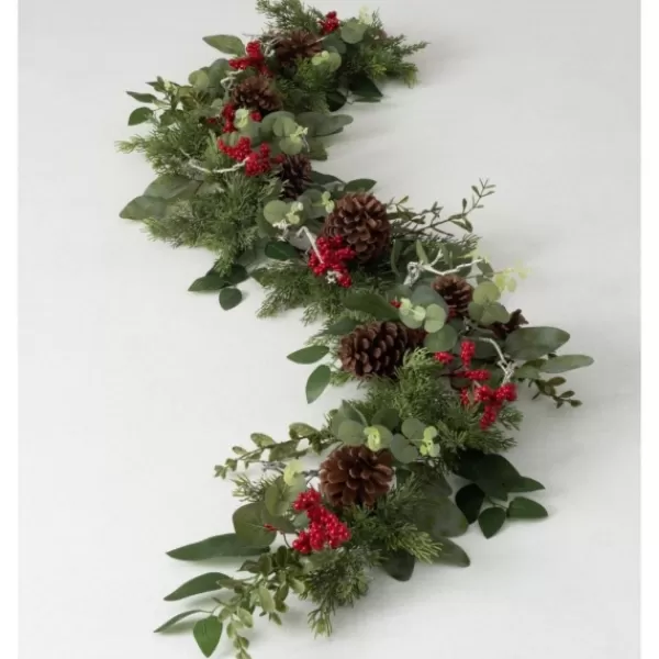 Arrangements & Greenery-Kirkland's Home Red Berry And Pine Christmas Garland, 72 In. Green/Red