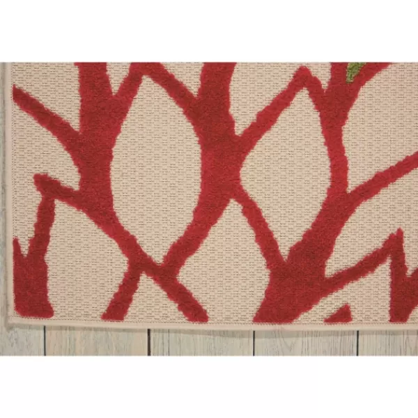 Outdoor Rugs-Kirkland's Home Red Bright Floral Burst Outdoor Area Rug, 5X7 Red/Blue/Orange