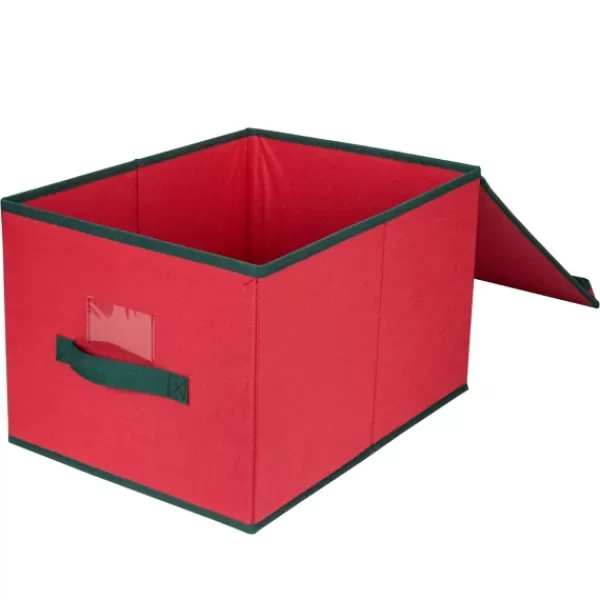 Baskets & Boxes-Kirkland's Home Red Collapsible Christmas Storage Box Red/Green