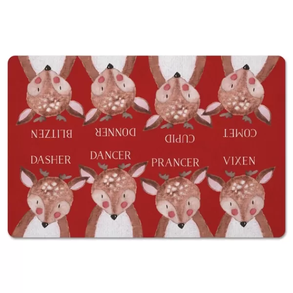 Kitchen & Floor Mats-Kirkland's Home Reindeer Christmas Kitchen Mat Red