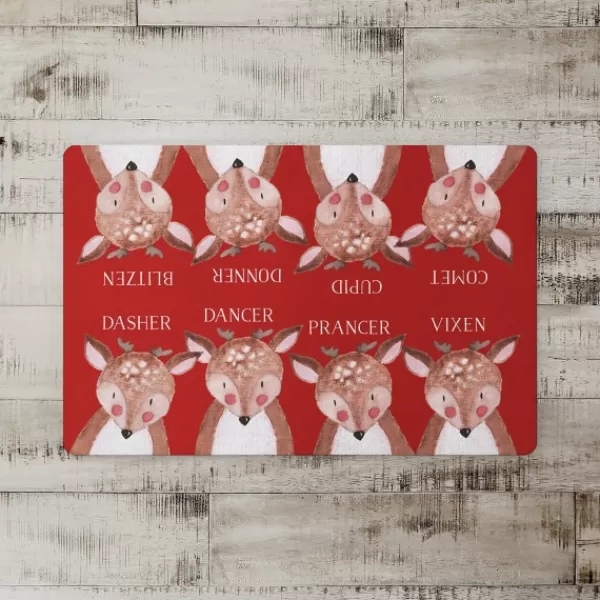 Kitchen & Floor Mats-Kirkland's Home Reindeer Christmas Kitchen Mat Red