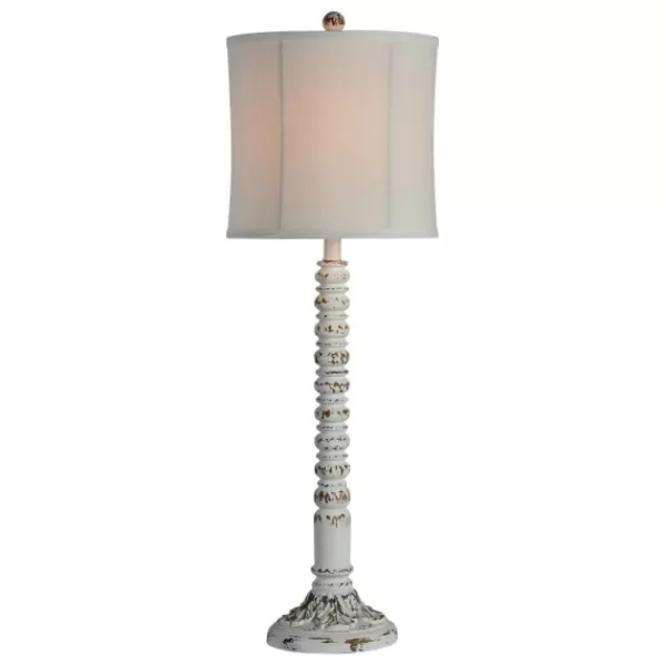 Buffet Lamps-Kirkland's Home Resin Distressed Spindle Buffet Lamp White