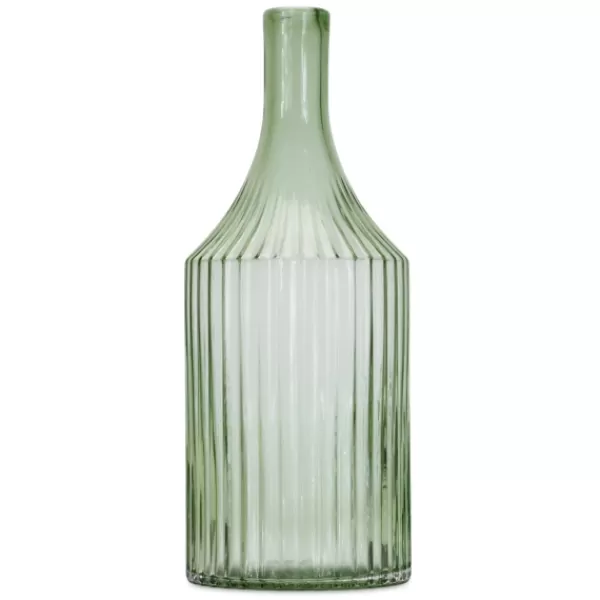 Vases-Kirkland's Home Ribbed Glass Bottle Vase, 14 In. Green