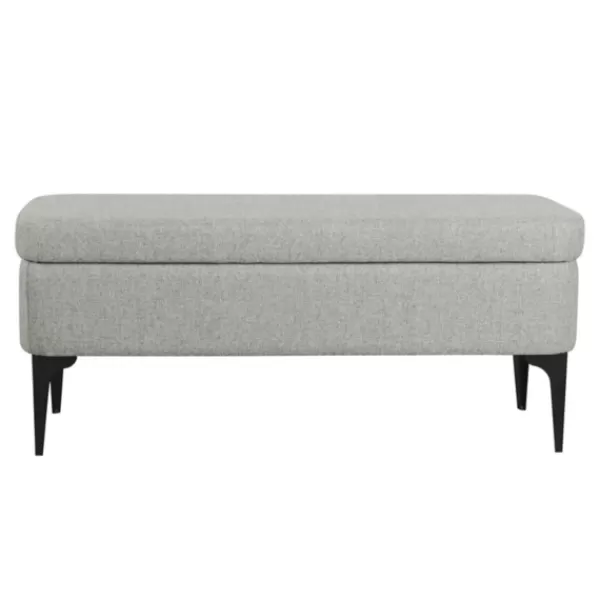 Benches & Ottomans-Kirkland's Home Ricardo Woven Storage Bench Gray