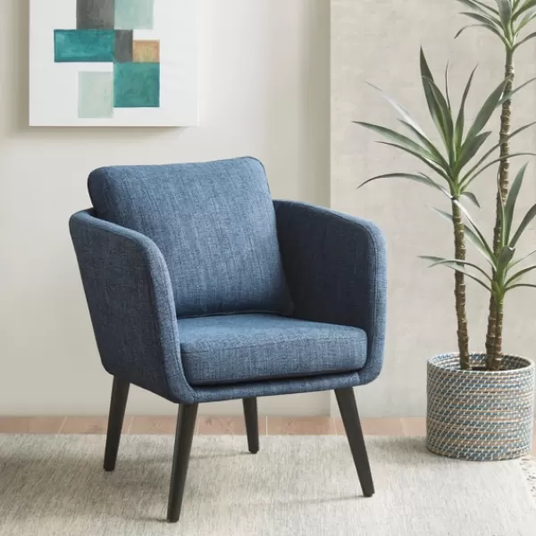 Accent Chairs-Kirkland's Home Rich Back Pillow Accent Chair Blue