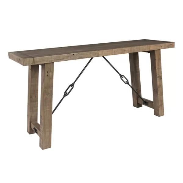 Console Tables-Kirkland's Home Roane Gray Reclaimed Pine Console Table