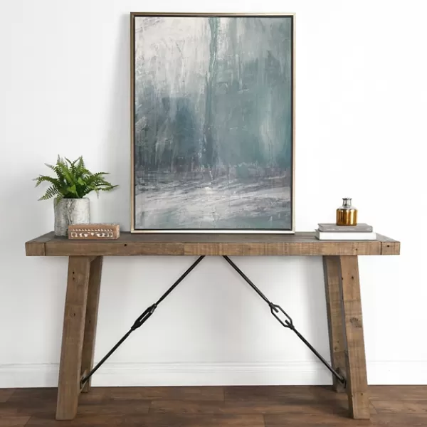 Console Tables-Kirkland's Home Roane Gray Reclaimed Pine Console Table