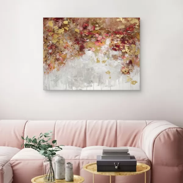 Canvas Art-Kirkland's Home Robbins Charmed Gold Canvas Art Print Red/Gold/Gray