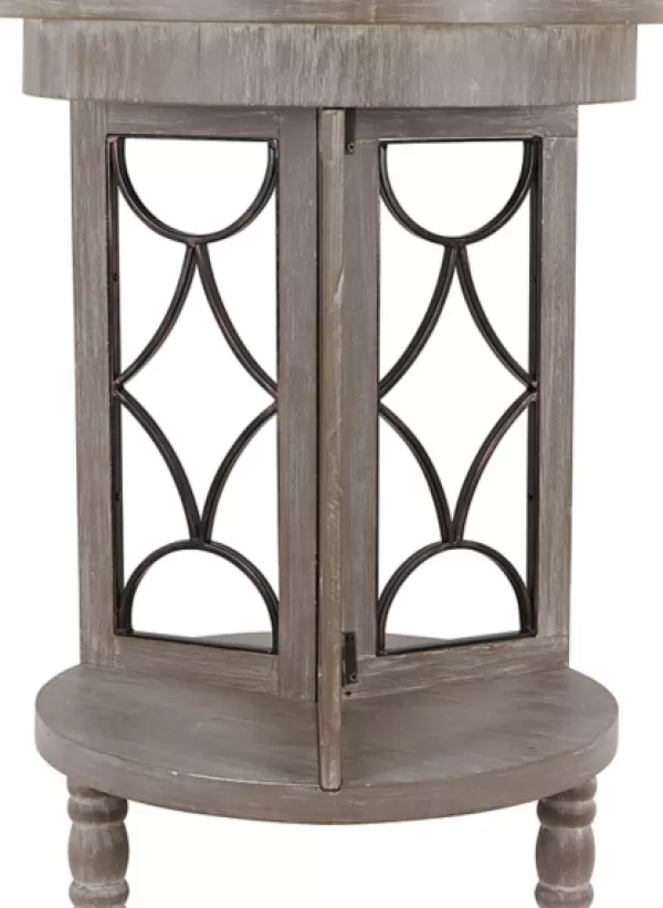 Accent & End Tables-Kirkland's Home Roberta Wood Decorative Metal Accent Table Gray