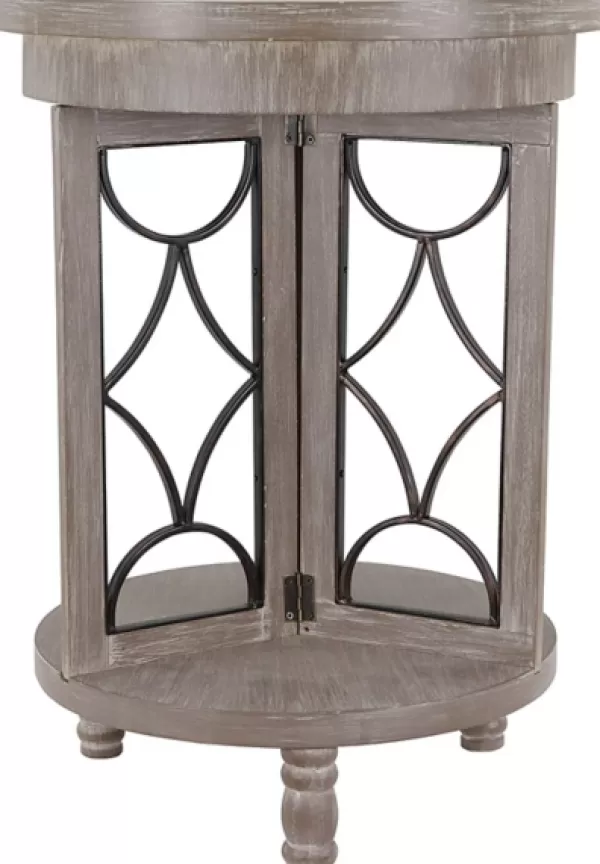 Accent & End Tables-Kirkland's Home Roberta Wood Decorative Metal Accent Table Gray