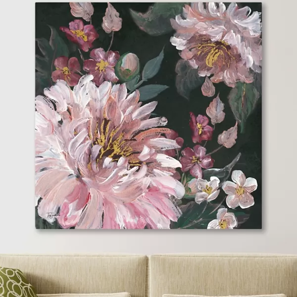 Canvas Art-Kirkland's Home Romantic Moody Roses Giclee Canvas Art Print Black/Pink