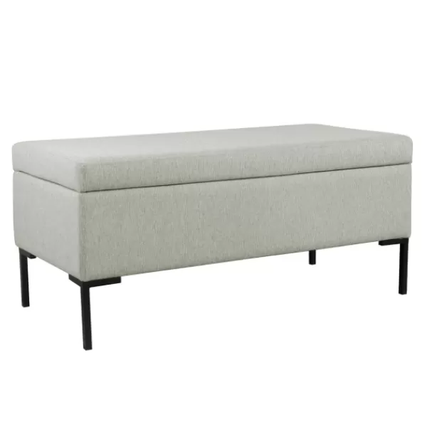 Benches & Ottomans-Kirkland's Home Ronaldo Woven Storage Bench Gray