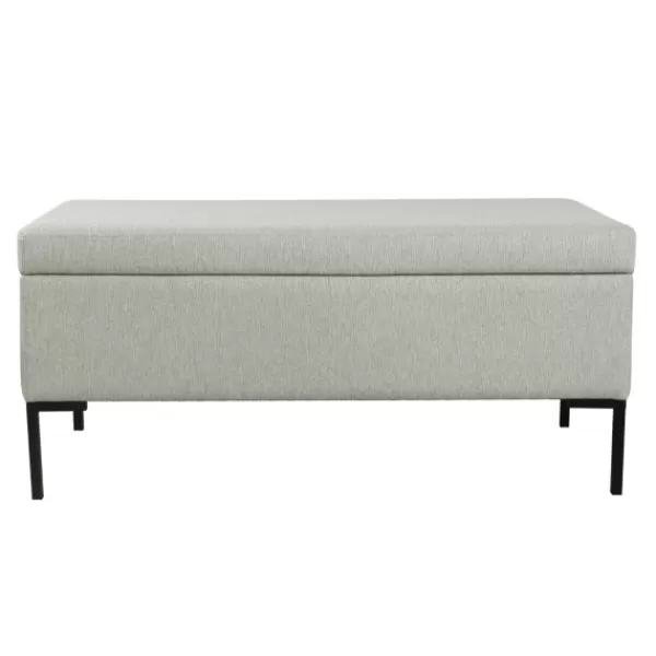 Benches & Ottomans-Kirkland's Home Ronaldo Woven Storage Bench Gray