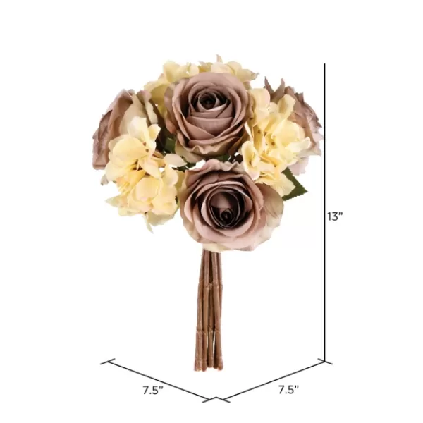 Stems & Bouquets-Kirkland's Home Rose And Hydrangea Bouquets, Set Of 2 Ivory