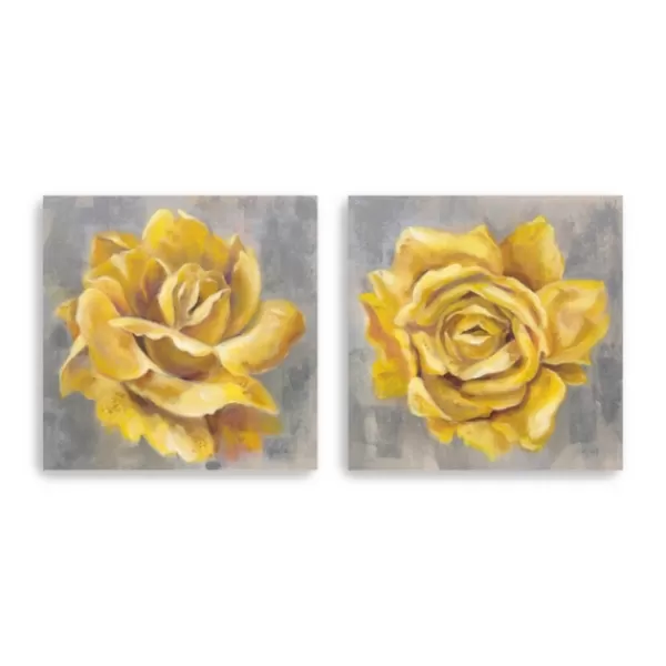 Canvas Art-Kirkland's Home Roses Giclee Canvas Art Prints, Set Of 2 Yellow