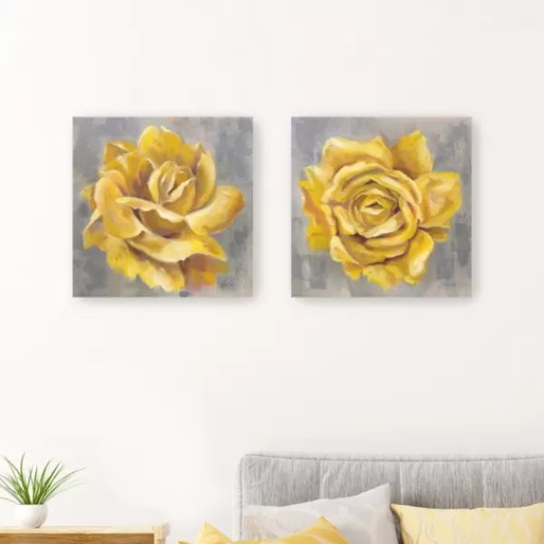 Canvas Art-Kirkland's Home Roses Giclee Canvas Art Prints, Set Of 2 Yellow