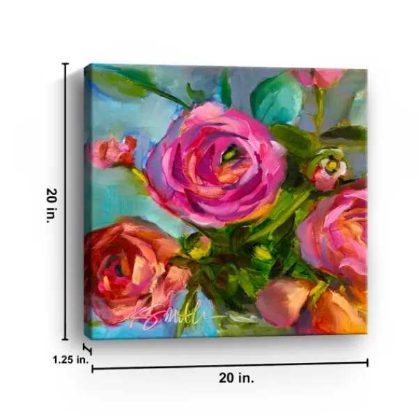 Canvas Art-Kirkland's Home Roses Still Life Iii Canvas Art Print Purple/Red/Multi