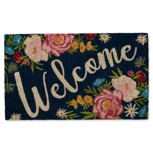 Doormats-Kirkland's Home Roses Welcome Doormat Blue/Multi