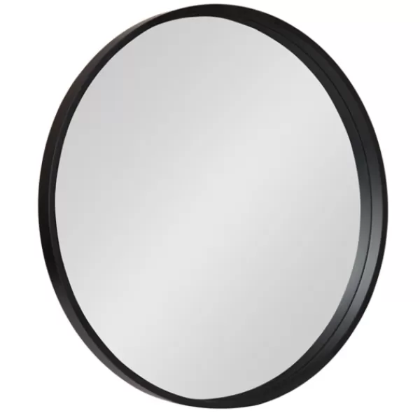 Decorative Mirrors-Kirkland's Home Round Black Wood Travis Accent Mirror