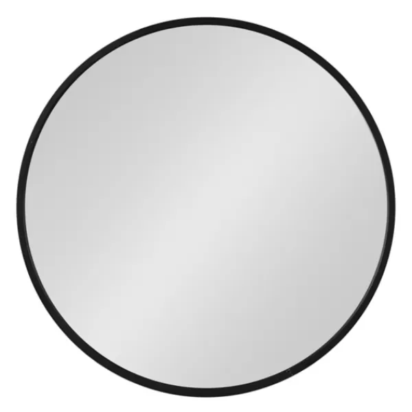 Decorative Mirrors-Kirkland's Home Round Black Wood Travis Accent Mirror