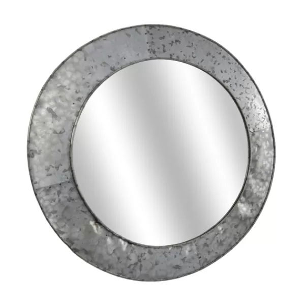 Decorative Mirrors-Kirkland's Home Round Galvanized Wall Mirror, 22 In.