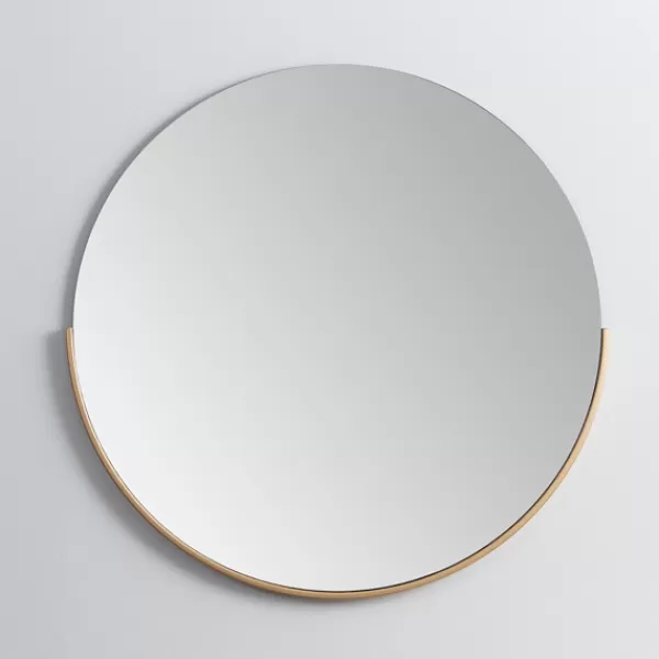 Decorative Mirrors-Kirkland's Home Round Gold Half Frame Mirror