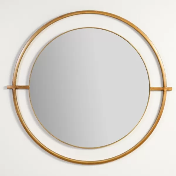 Decorative Mirrors-Kirkland's Home Round Gold Modern Wall Mirror