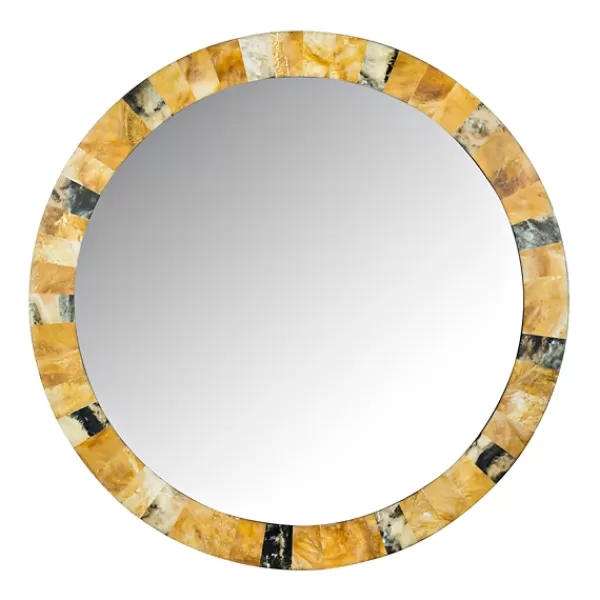 Decorative Mirrors-Kirkland's Home Round Marbleized Wall Mirror