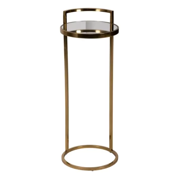 Accent & End Tables-Kirkland's Home Round Metal Cocktail Table Gold