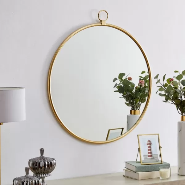 Decorative Mirrors-Kirkland's Home Round Metal Mirror With Ring Gold