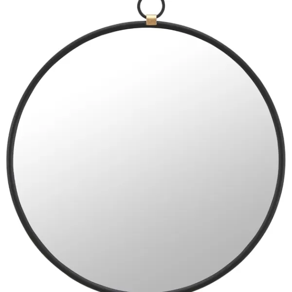 Decorative Mirrors-Kirkland's Home Round Metal Mirror With Ring Black