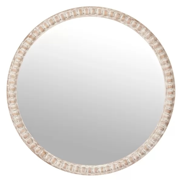 Decorative Mirrors-Kirkland's Home Round Natural Beaded Wall Mirror