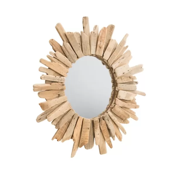 Decorative Mirrors-Kirkland's Home Round Natural Driftwood Frame Mirror